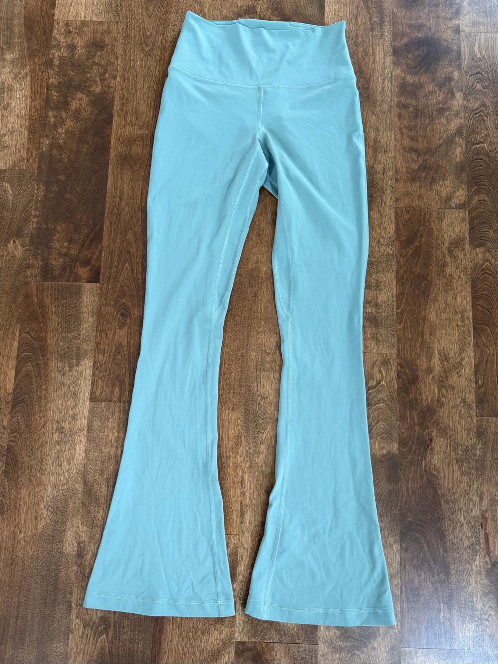 Lululemon Sage Green Flare Yoga Pants 40” long Size 6